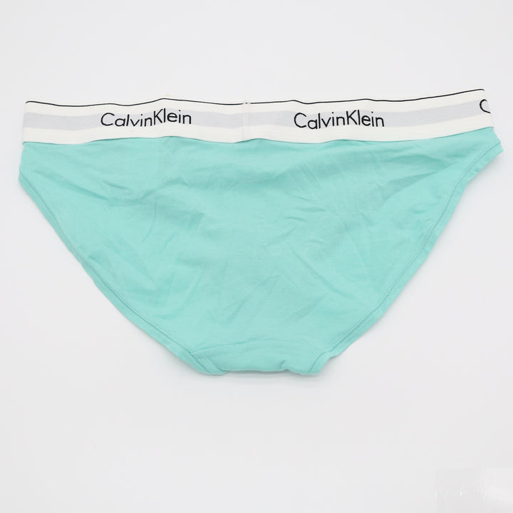 Calvin Klein Womens Bikini Underwear Aqua Green Logo Waistband Medium F3787