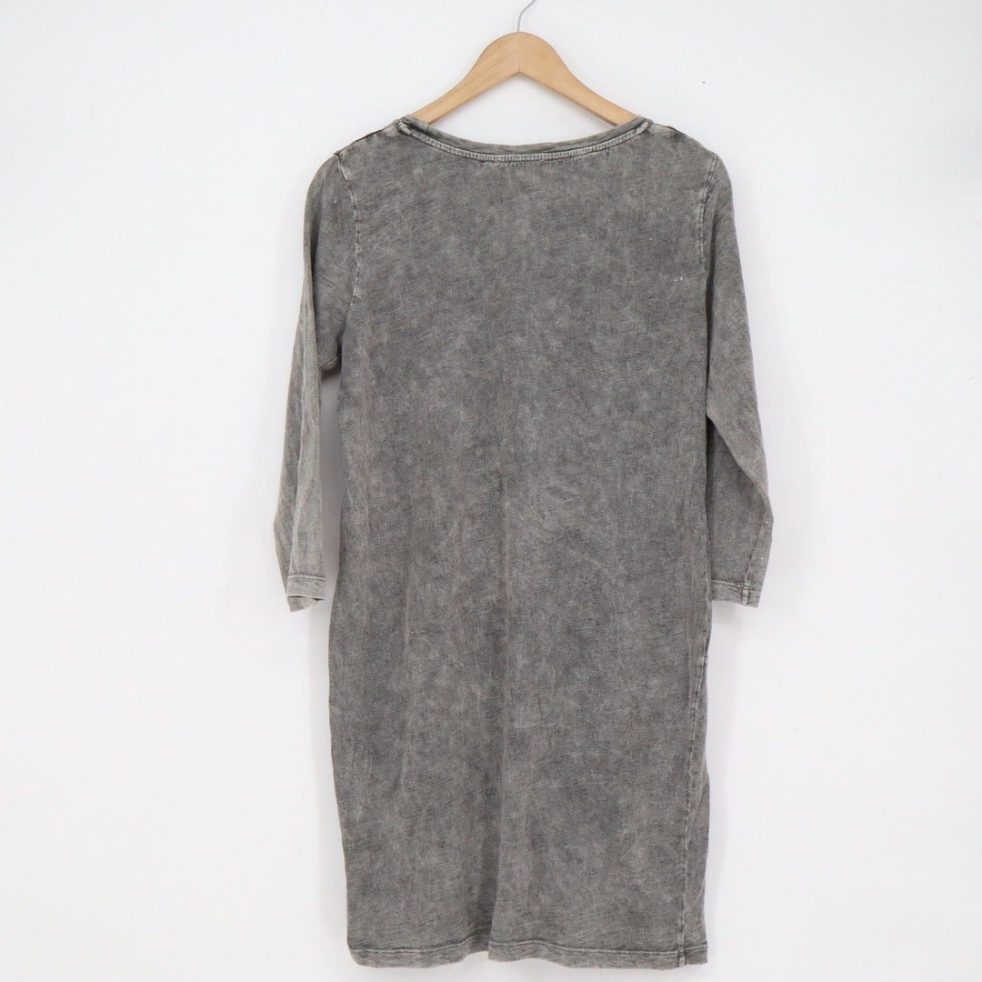 Jane and Delancey Womens Grey Acid Wash Twist Front Cotton T-Shirt Dress Size M