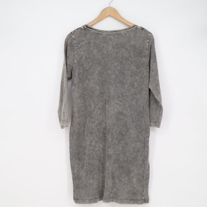 Jane and Delancey Womens Grey Acid Wash Twist Front Cotton T-Shirt Dress Size M