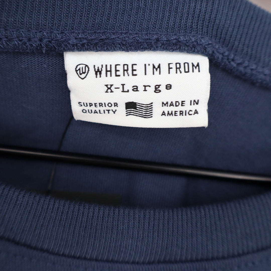 Where Im From Boston USA Graphic T-Shirt Women's XL Navy Blue Cotton Boxy Fit