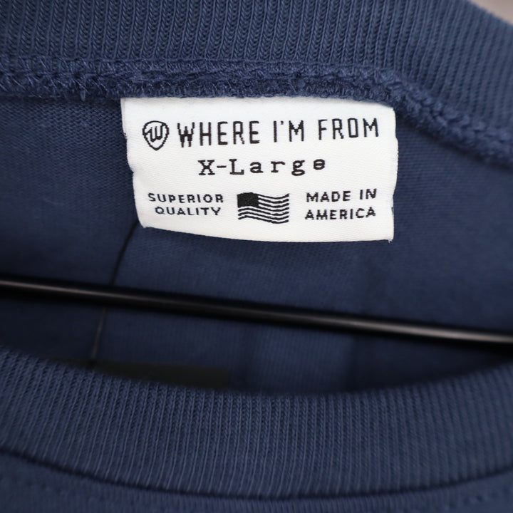 Where Im From Boston USA Graphic T-Shirt Women's XL Navy Blue Cotton Boxy Fit