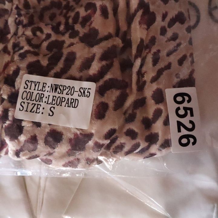Naked Wardrobe The Statement Leopard Print Ruched Mini Skirt Brown S