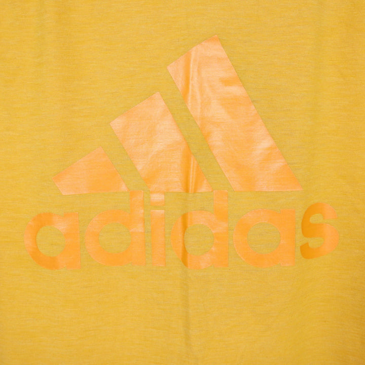 Adidas ID Winners Muscle T-Shirt Womens L(16-18) Yellow Crew Neck Sleeveless