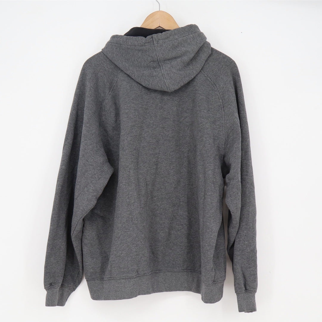 Nike Mens Pullover Hoodie Charcoal Grey Embroidered Swoosh Fleece Large