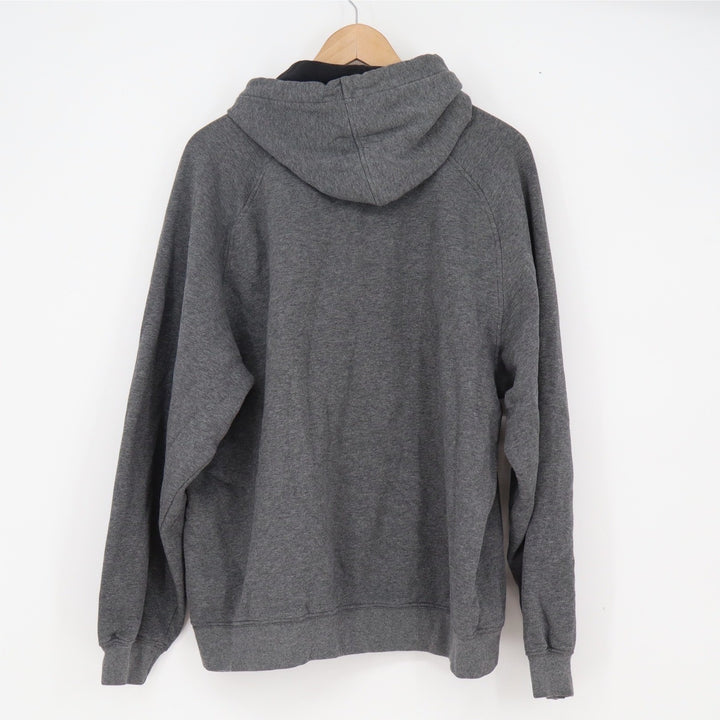 Nike Mens Pullover Hoodie Charcoal Grey Embroidered Swoosh Fleece Large