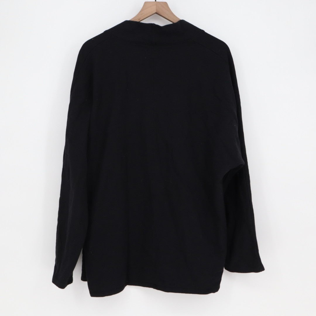 American Giant French Terry Cardigan Sweater Womens M Black Cotton Long Sleeve