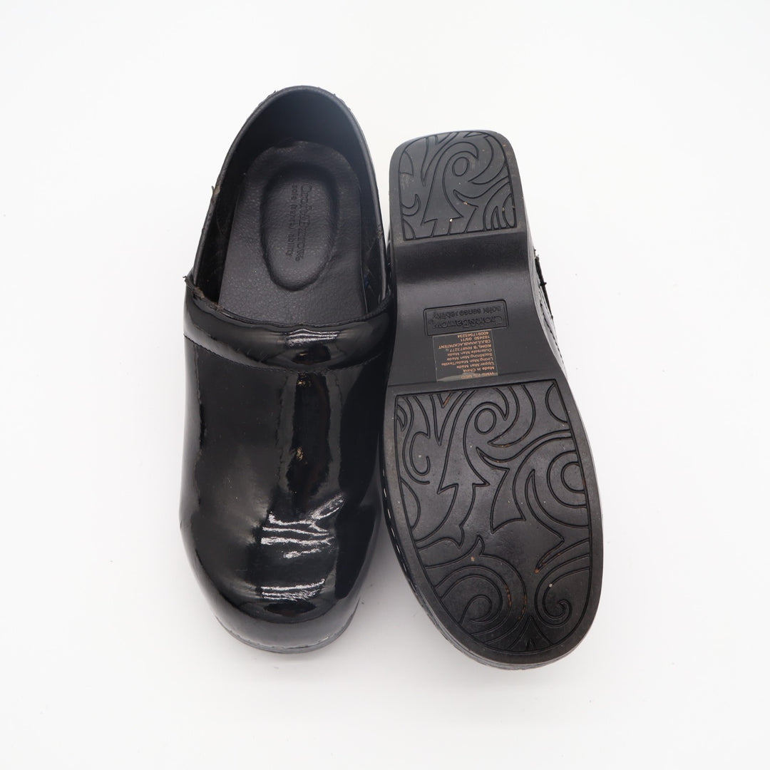 Croft & Barrow Juliana Clogs Womens US 7.5M Black Patent Leather Slip On Shoes