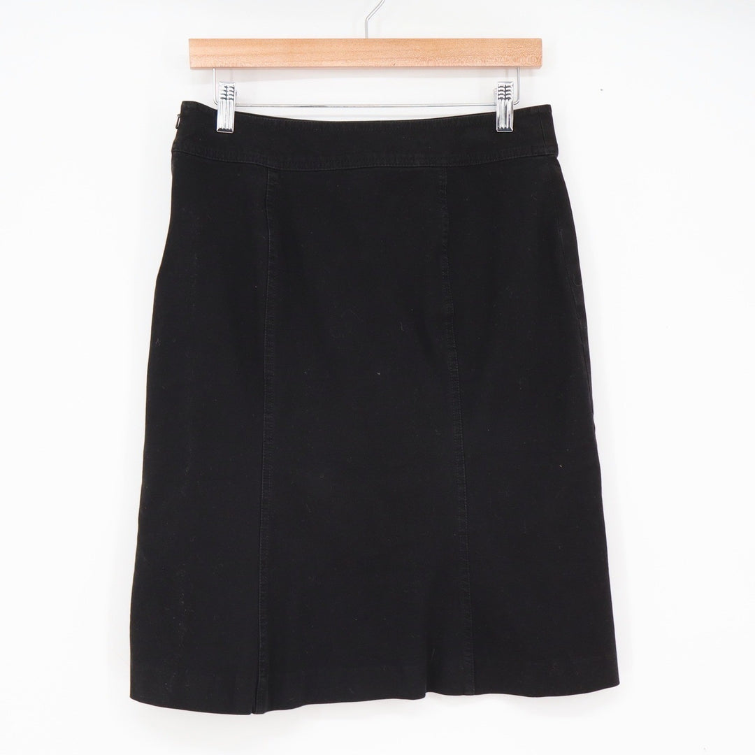 Gap Skirt Womens 6 Pencil Straight Black Cotton Stretch Knee Length Excellent