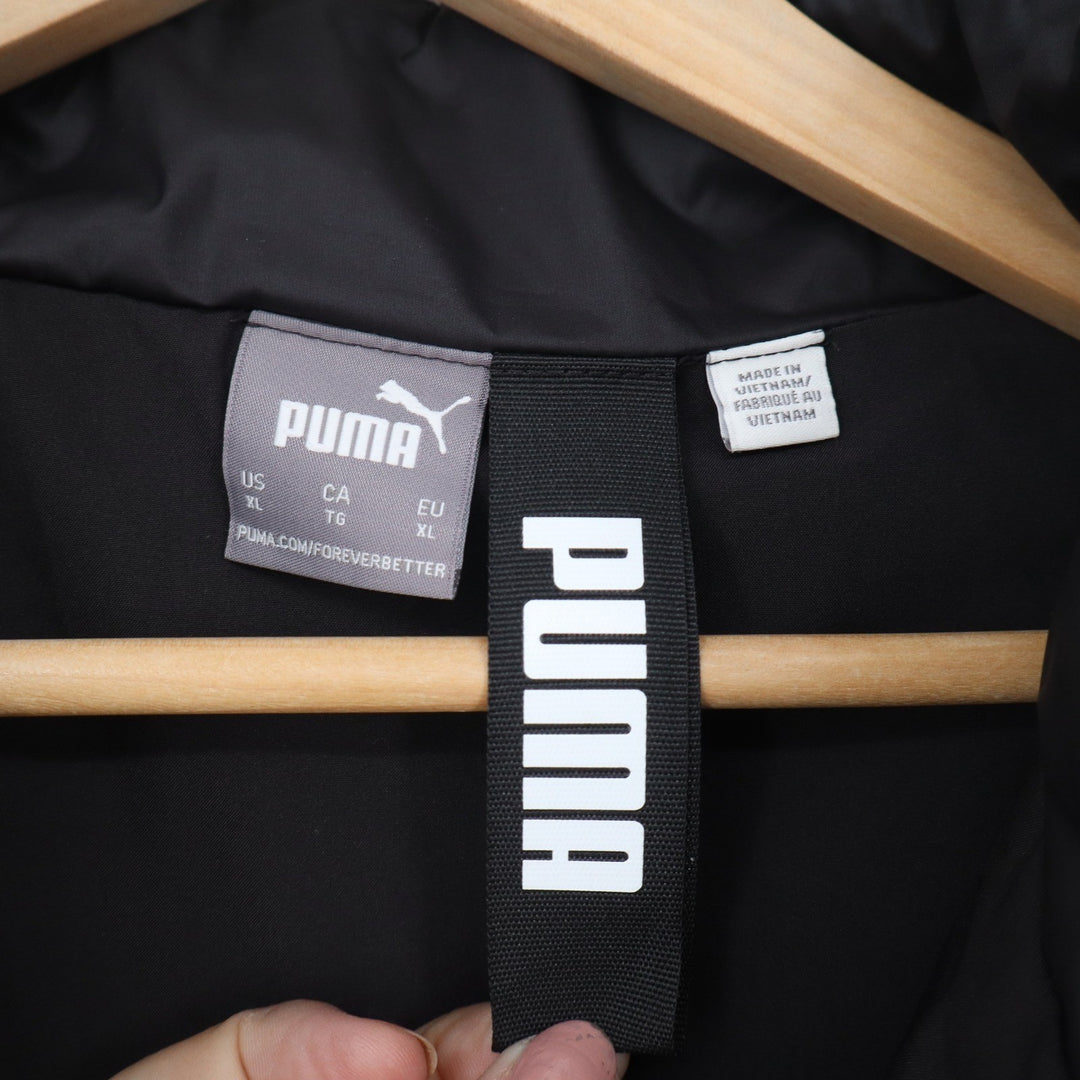 Puma Mens Black Quilted Anorak Pullover Puffer Jacket XL Mock Neck