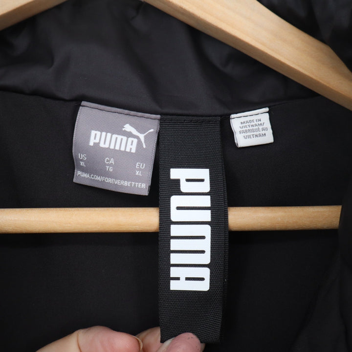 Puma Mens Black Quilted Anorak Pullover Puffer Jacket XL Mock Neck