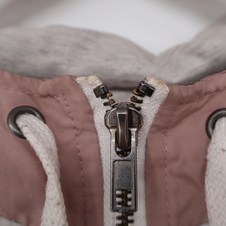 Zine Anorak Windbreaker Jacket Mens Large Dusty Rose Grey Colorblock Pullover
