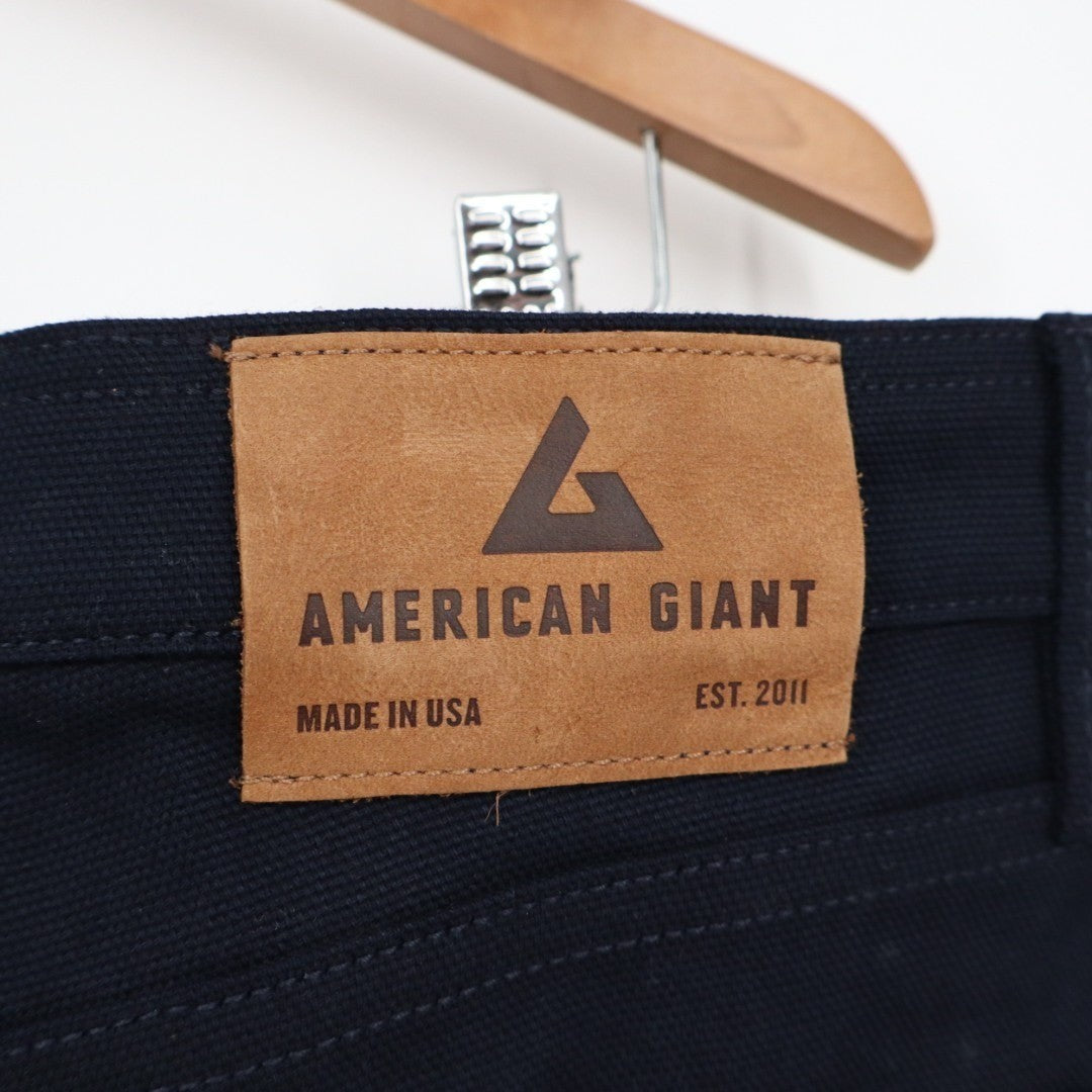 American Giant The Roughneck Pant Made In USA Size 36X32 Navy Blue