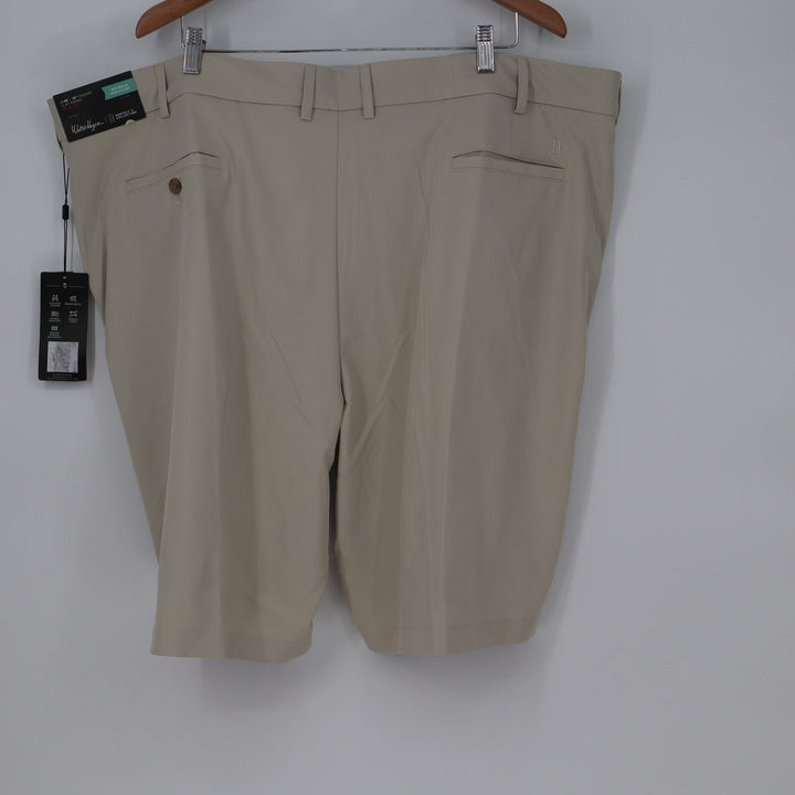 Walter Hagen Mens Perfect 11 Golf Shorts Khaki Beige 48 Flat Front Stretch New