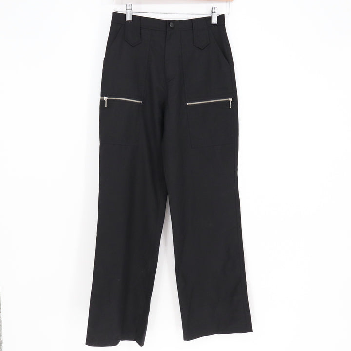 Higashi Shugyoku Black Utility Pants Zipper Pockets Straight Leg Japanese Brand