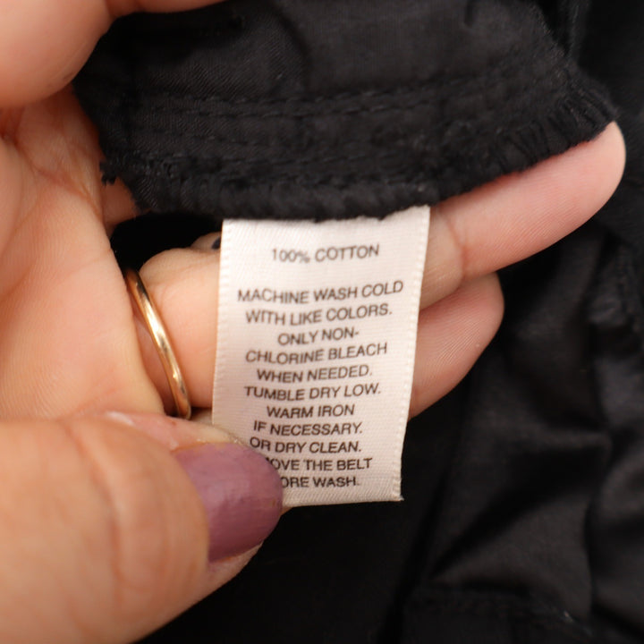 White House Black Market Black Wide Leg Tie Waist Cotton Pants Size 2