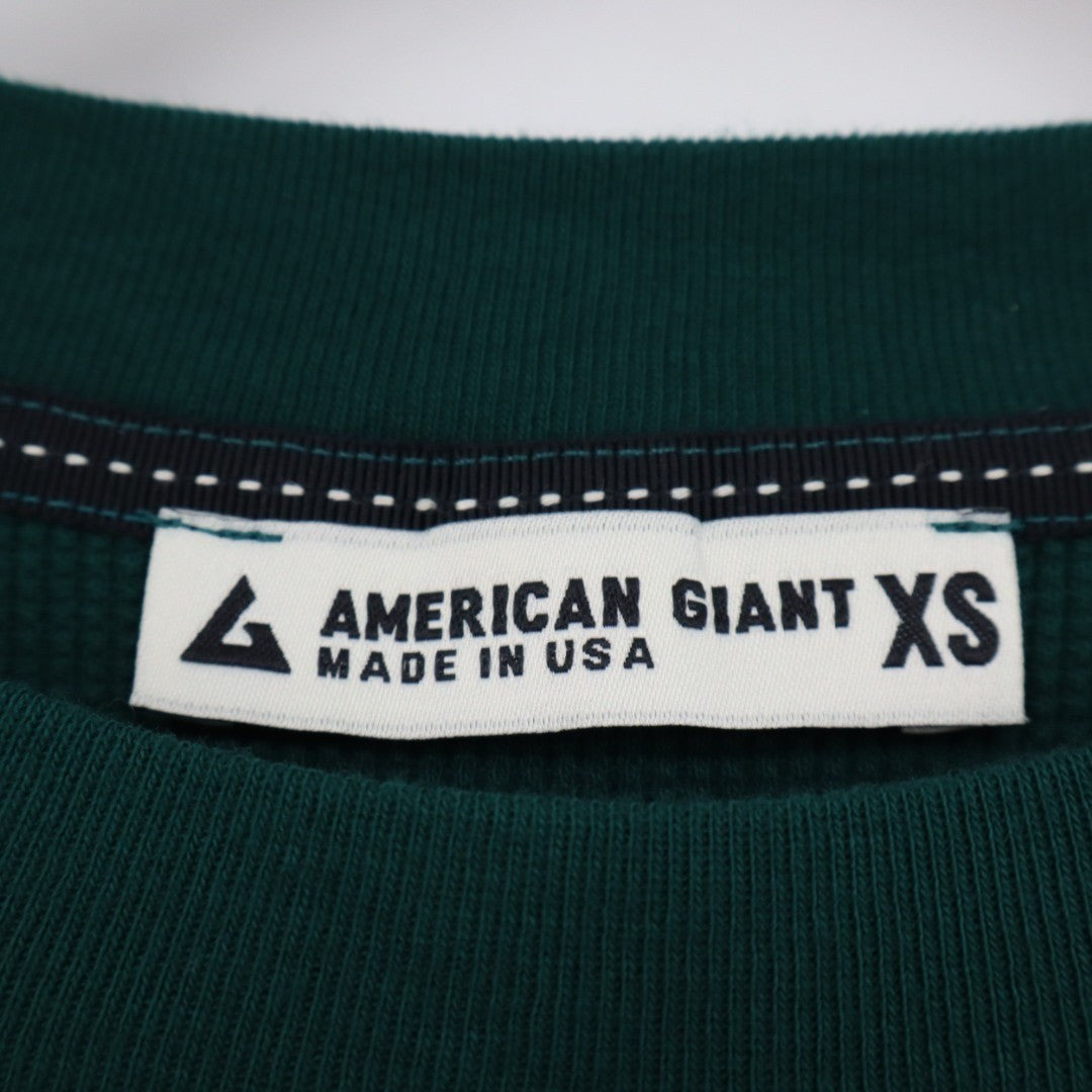 American Giant Thermal Crew Tee Shirt Womens XS Botanical Garden Waffle Knit