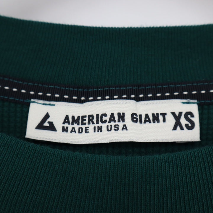 American Giant Thermal Crew Tee Shirt Womens XS Botanical Garden Waffle Knit