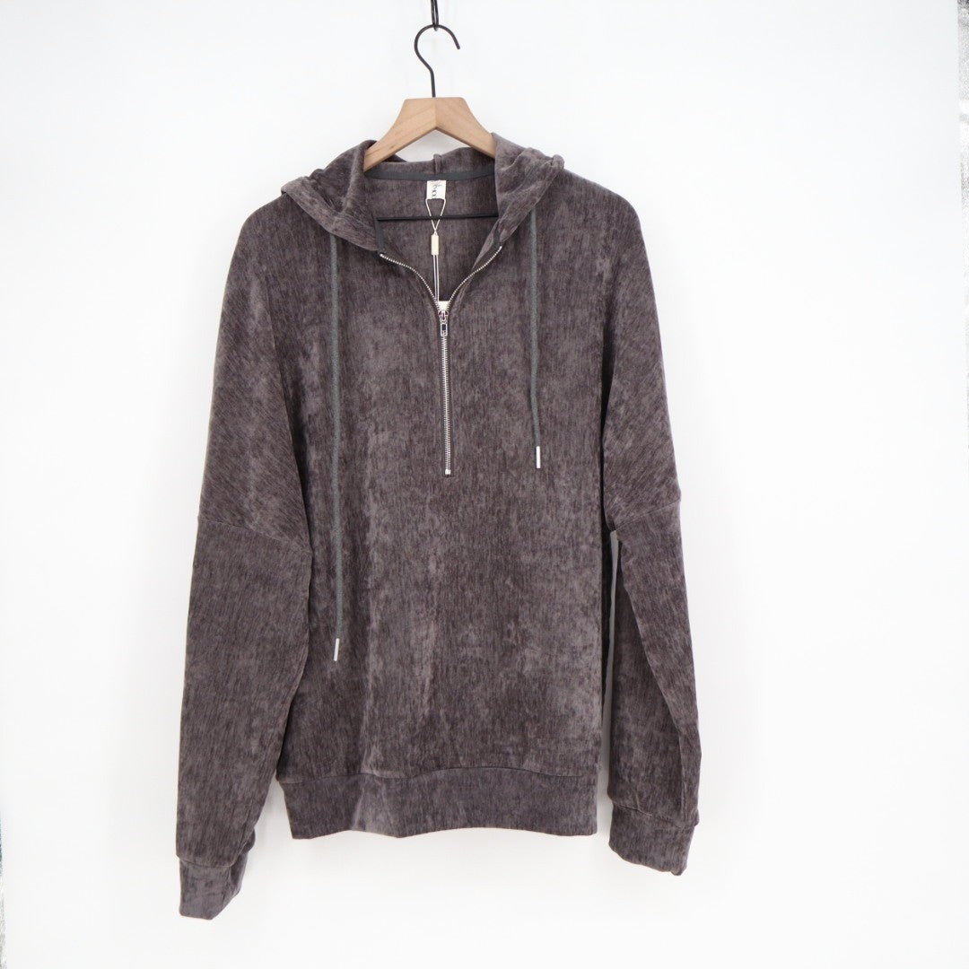 Modesees Corduroy Hoodie Women 2XL Brown Space Dye Half Zip Long Sleeve Pullover