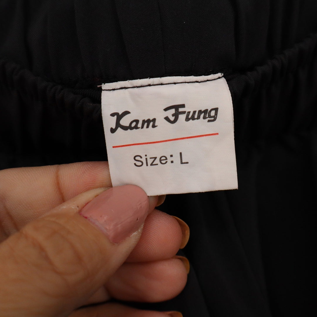 Kam Fung Black 2-in-1 Athletic Shorts Double Layer Running Gym Womens Size L
