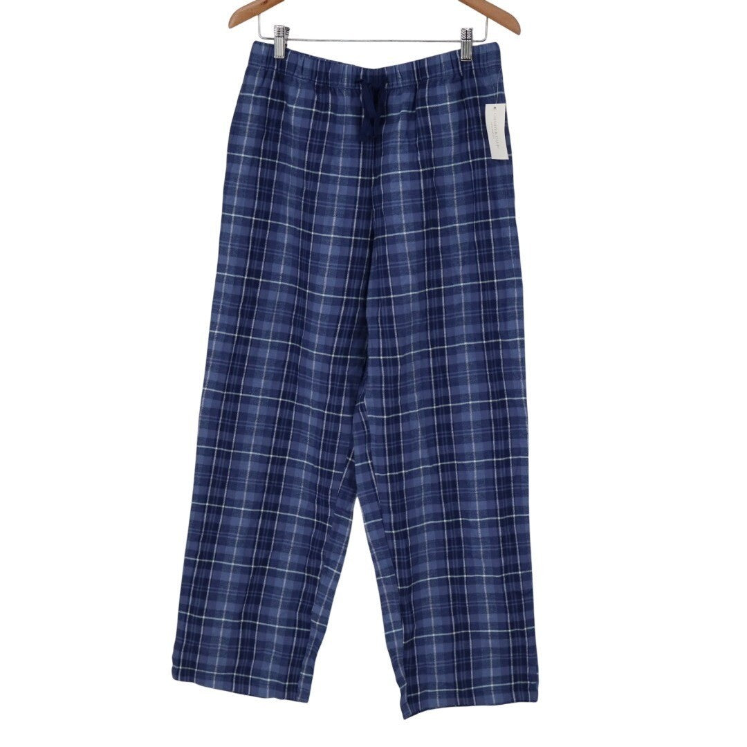 Charter Club Intimates Pajama Pants Womens M Blue Bennet Plaid Cotton Sleepwear