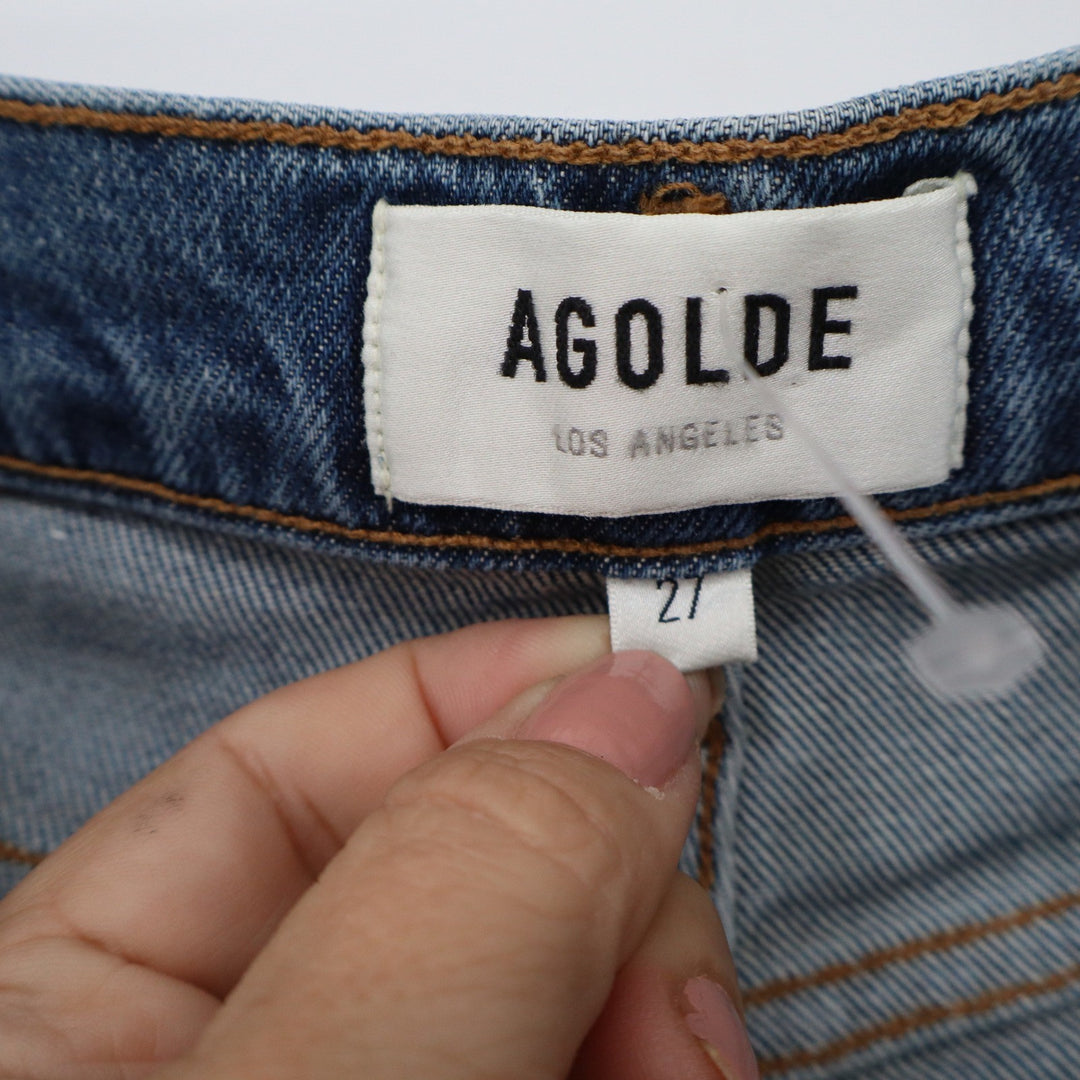 Agolde Toni Slim Straight Leg Jeans Medium Wash Blue Womens Size 27