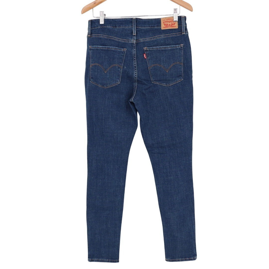 Levi Strauss 721 High Rise Skinny Jeans Dark Wash Distressed Size 31
