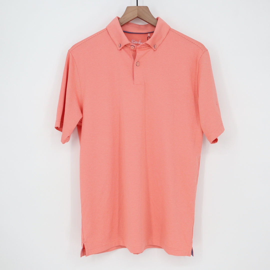 Walter Hagen Mens P11 Championship Stripe Polo Shirt Pink Peach S
