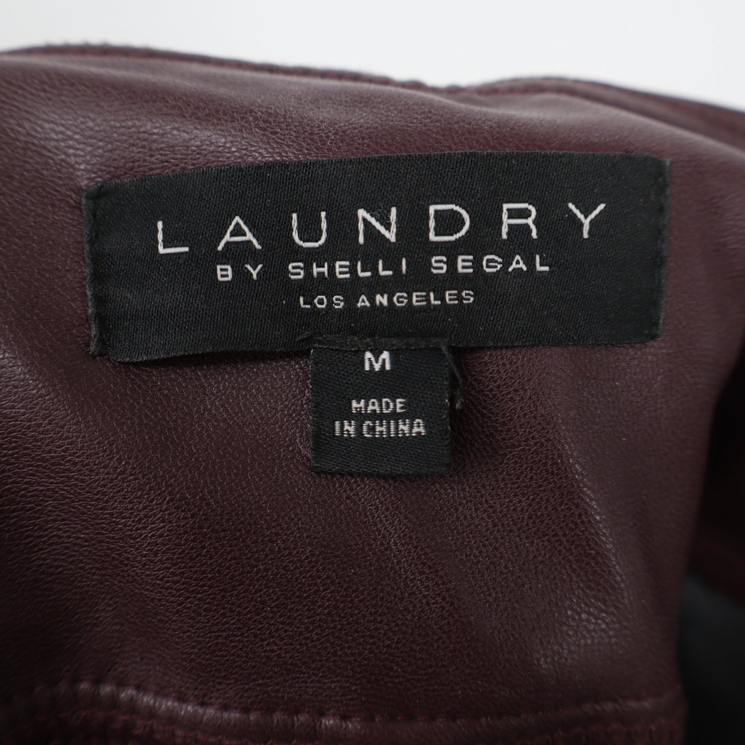 Laundry by Shelli Segal Leggings Women's M Burgundy Faux Leather