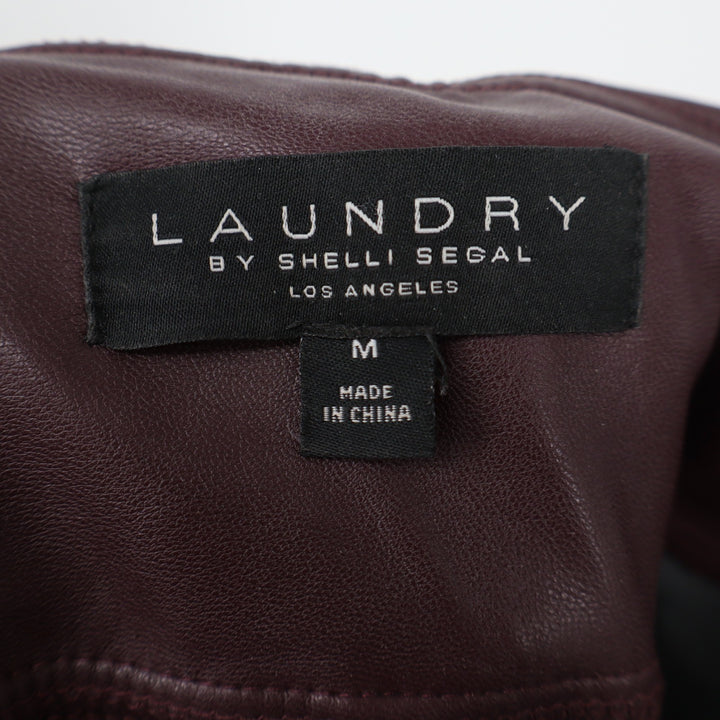 Laundry by Shelli Segal Leggings Women's M Burgundy Faux Leather