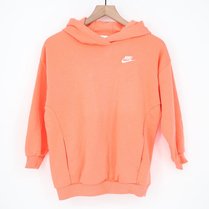Nike Kids Oversized Fleece Hoodie Coral Orange Medium NEW