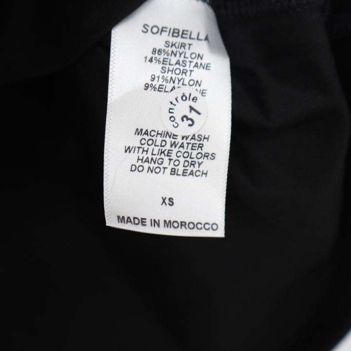 Sofibella 7007 15" Athletic Skort Black XS UPF 50 Moisture Wicking Tennis Golf