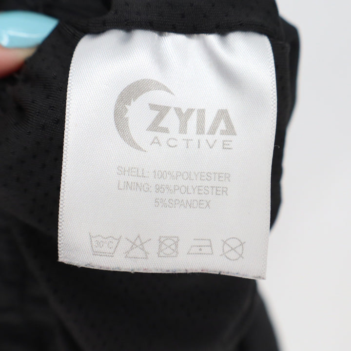 Zyia Active Shorts Womens M Leopard Print Black Athletic Running Excellent