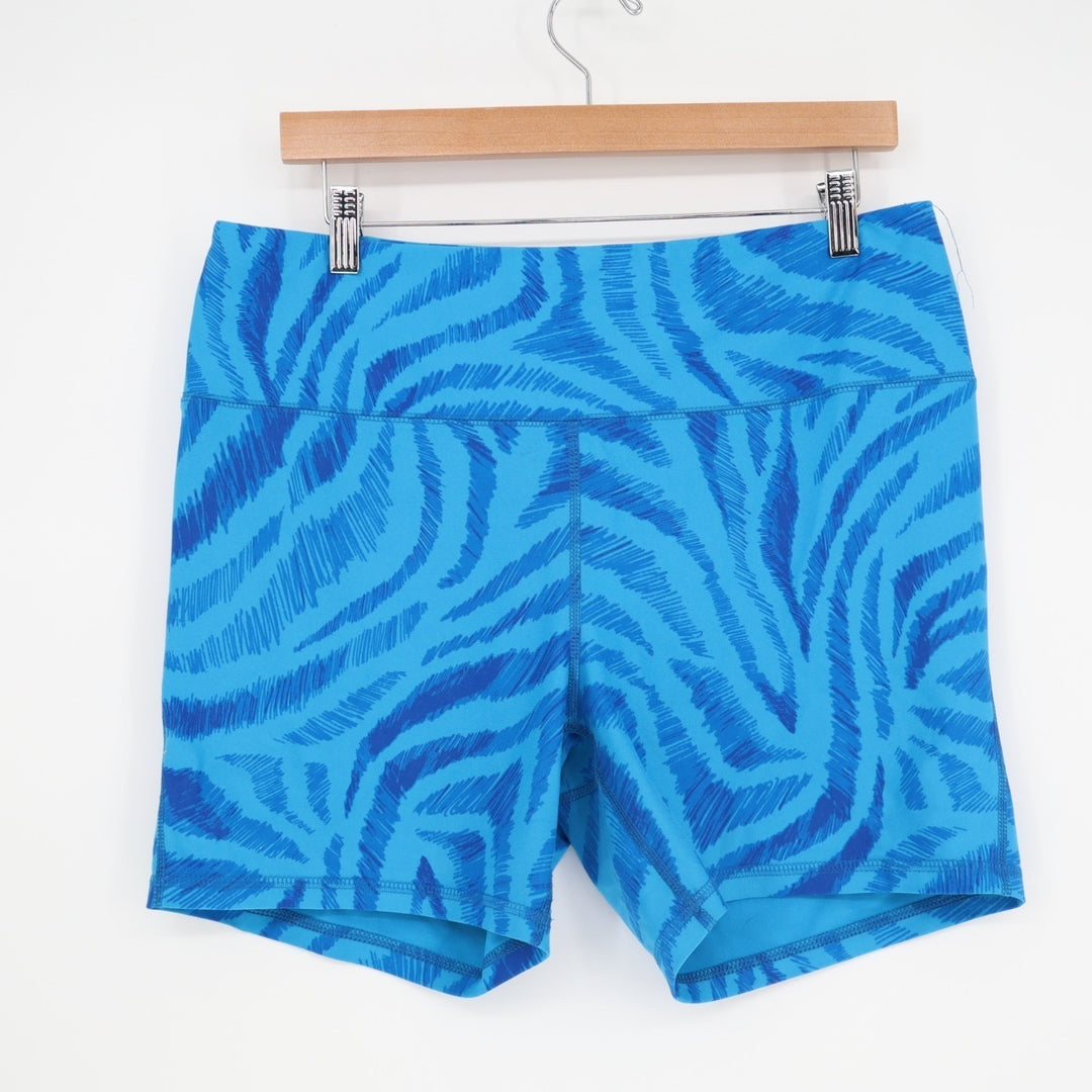DSG DICK'S Sporting Goods Athletic Shorts Women XL Blue Tie Dye Stretch Mid Rise