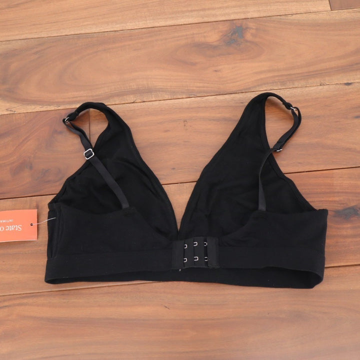 State of Day Bralette Bra Womens Medium Black Cotton Stretch Adjustable Strap