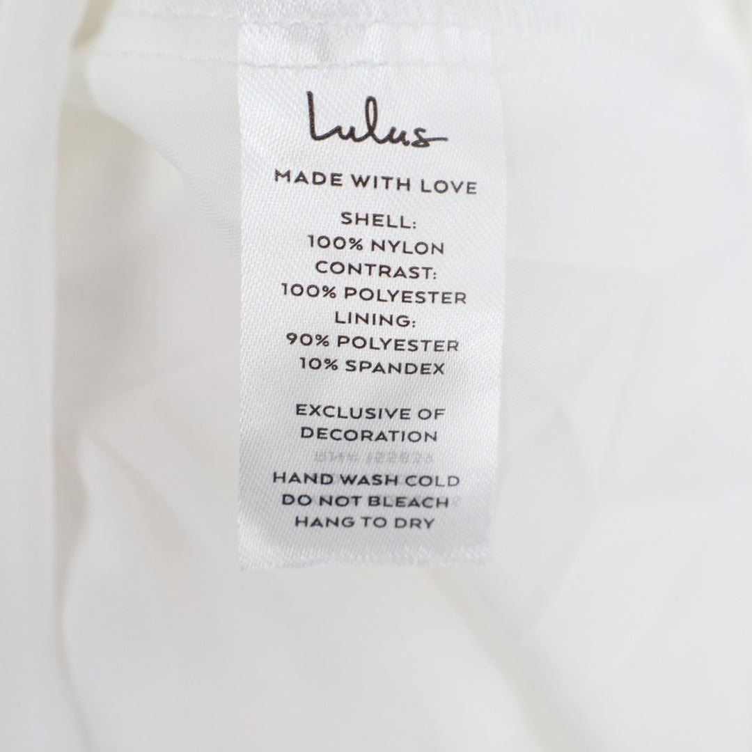 Lulus Gorgeous Forever Maxi Dress Womens S Ivory Chiffon Lace Pleated Backless