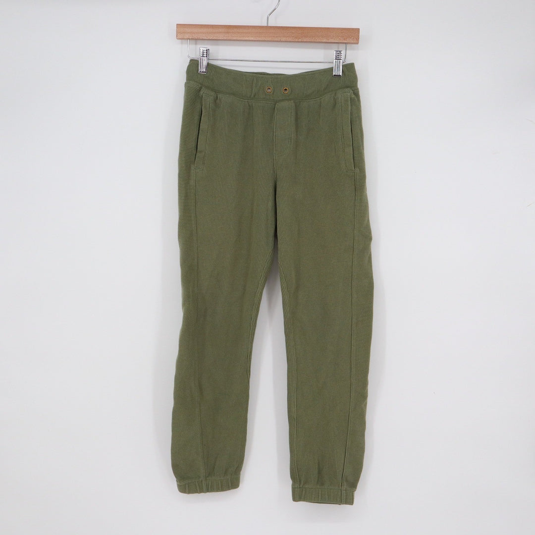 Cat & Jack Boys XL 14 Ribbed Jogger Pants Olive Green Elastic Waist Pockets