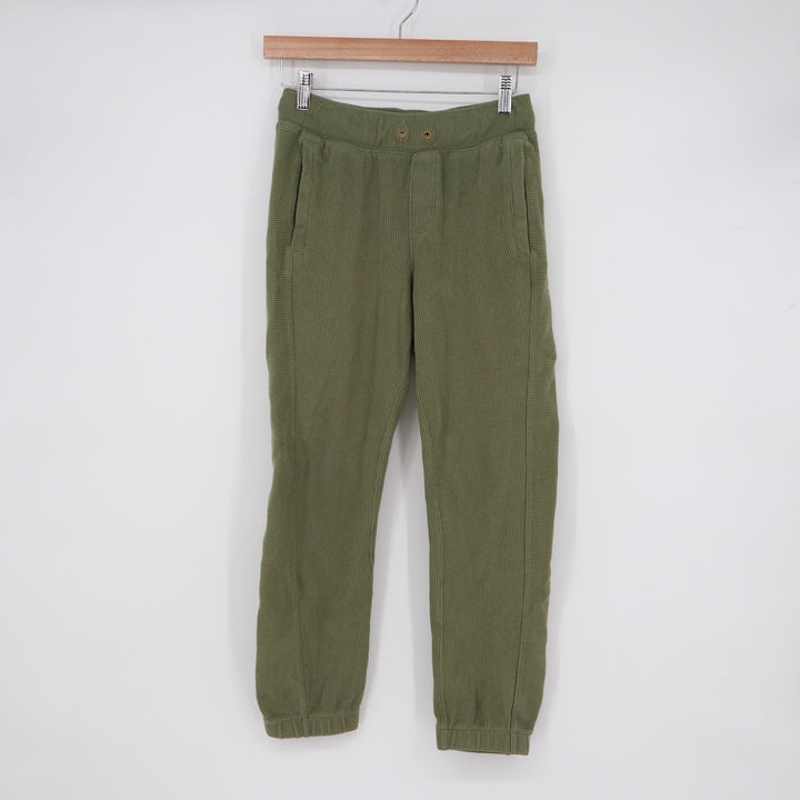 Cat & Jack Boys XL 14 Ribbed Jogger Pants Olive Green Elastic Waist Pockets