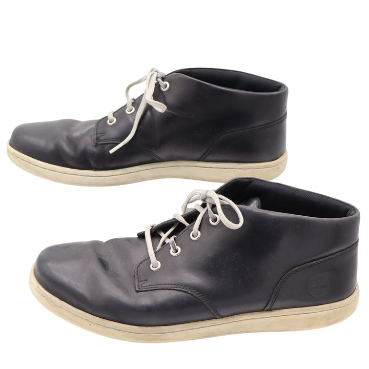 Timberland Sneakers Mens 10W Black Leather Chukka Mid Top Good