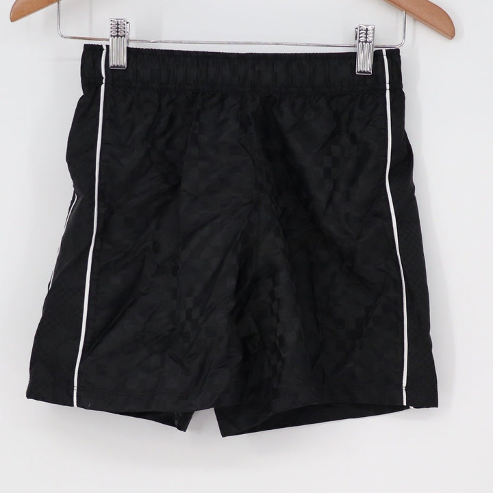 DSG Boys Medium 10-12 Woven Soccer Short Pure Black Checkerboard NEW
