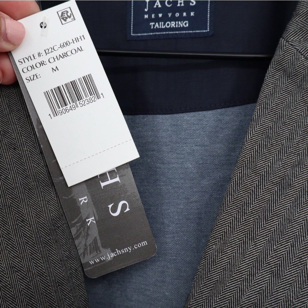 Jachs New York Tailoring Charcoal Herringbone Blazer Jacket Men's Size M