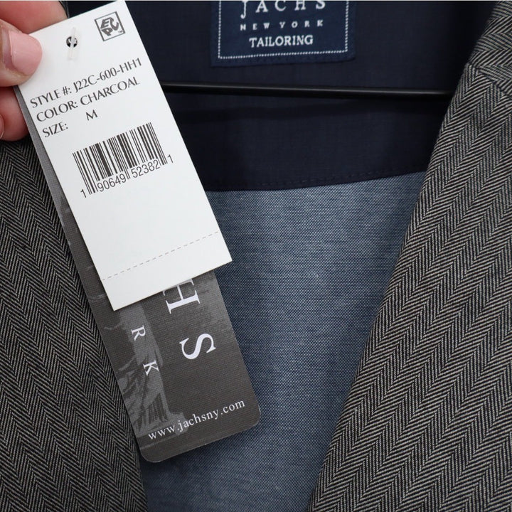 Jachs New York Tailoring Charcoal Herringbone Blazer Jacket Men's Size M
