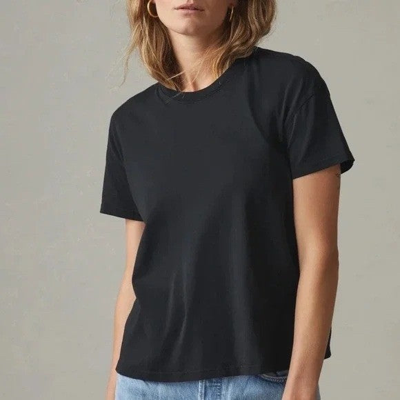 American Giant Women's Black Crew Neck T Shirt Made in USA Size L