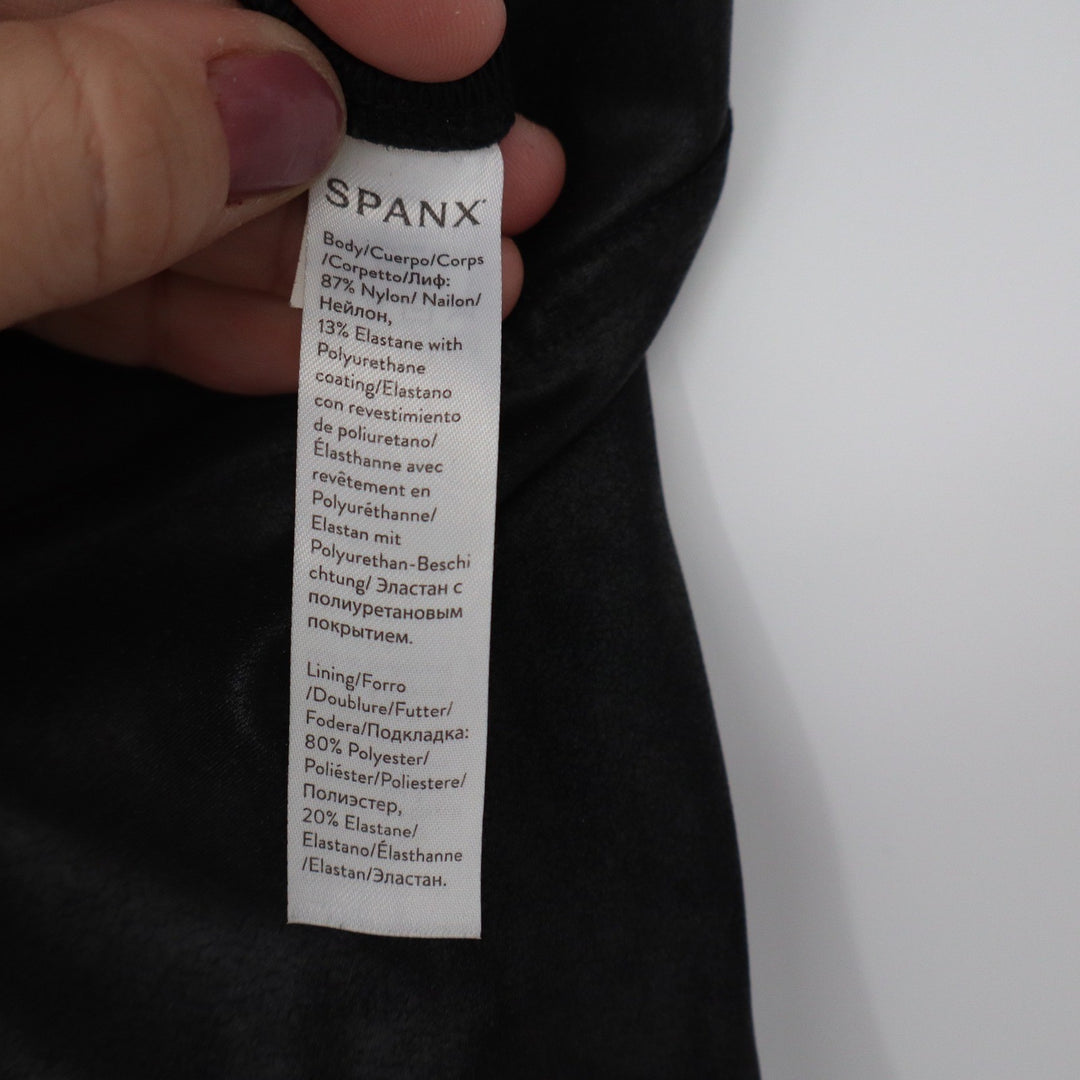 Spanx Faux Leather Leggings Black High Rise Shaping Skinny Pants Medium M M/M