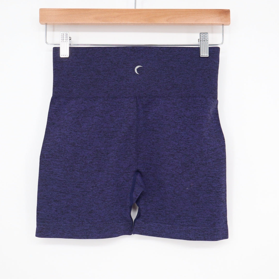 Zyia Active Shorts Womens M Brilliant Purple Marled High Waisted Seamless Good