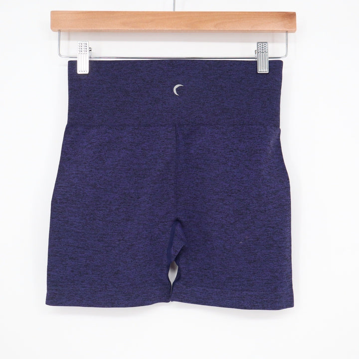 Zyia Active Shorts Womens M Brilliant Purple Marled High Waisted Seamless Good