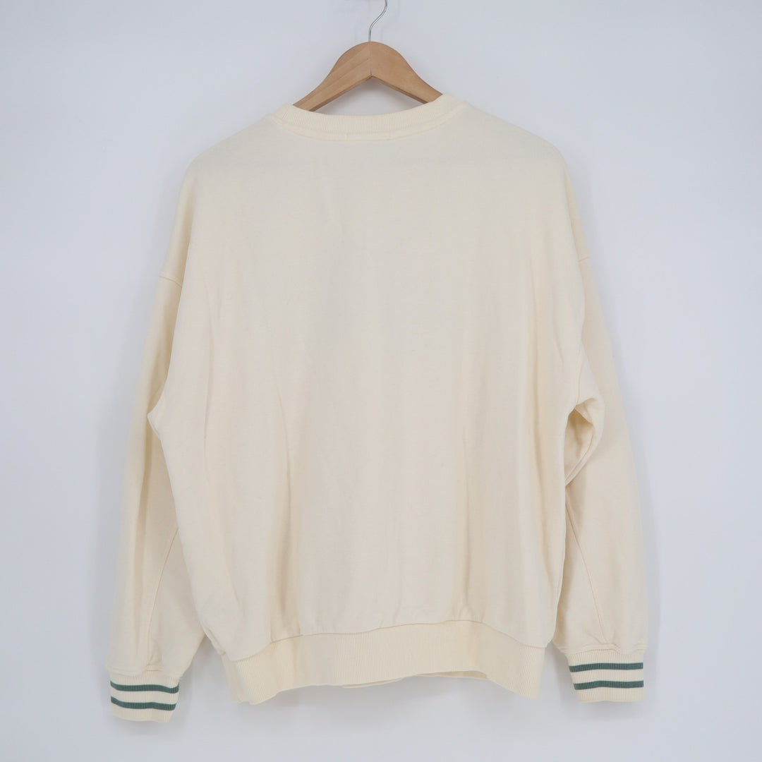 Z Supply Baseline Love Sweatshirt Womens Medium Beige Cotton Ribbed Crew Neck