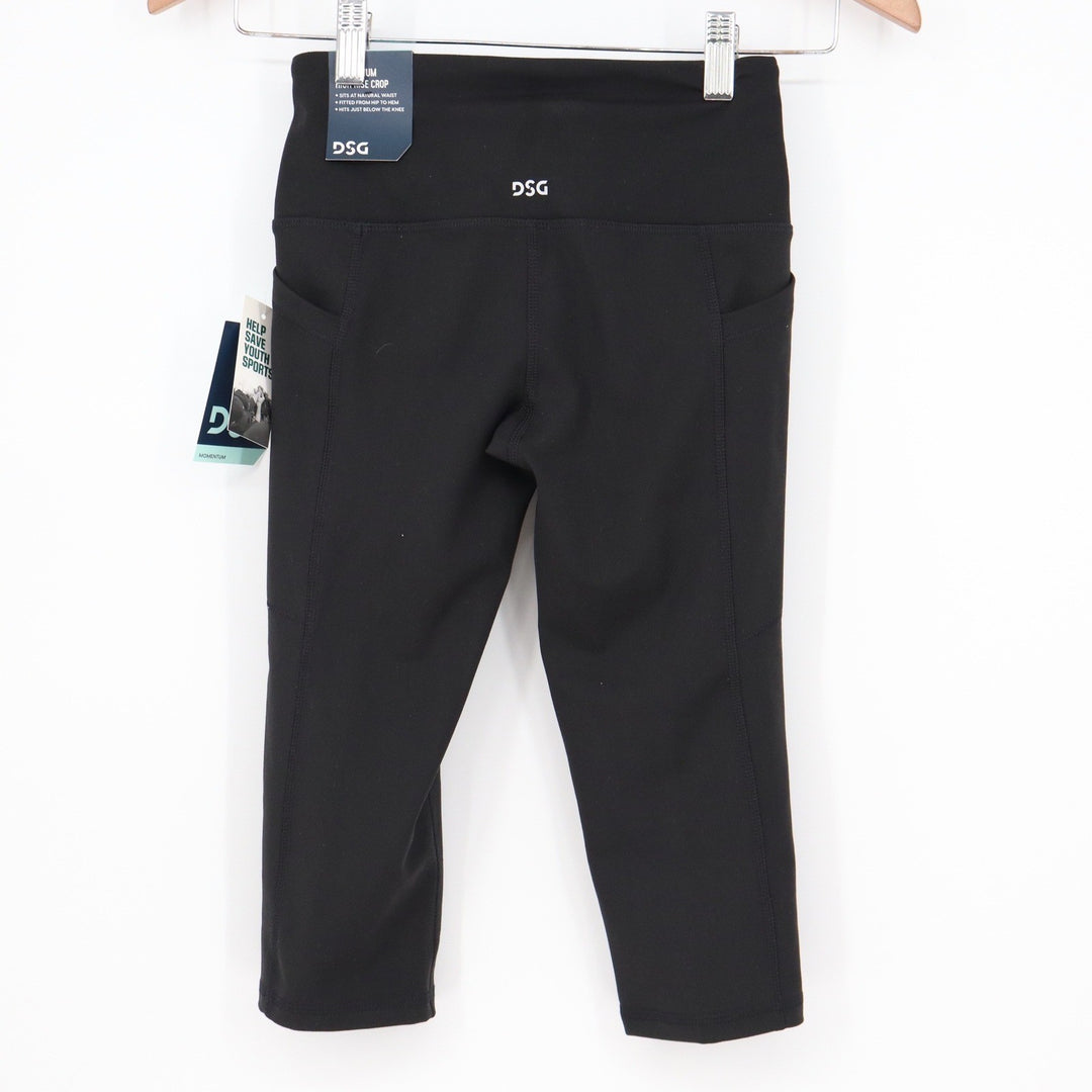 DSG Womens Momentum Crop Leggings Pure Black XXS New