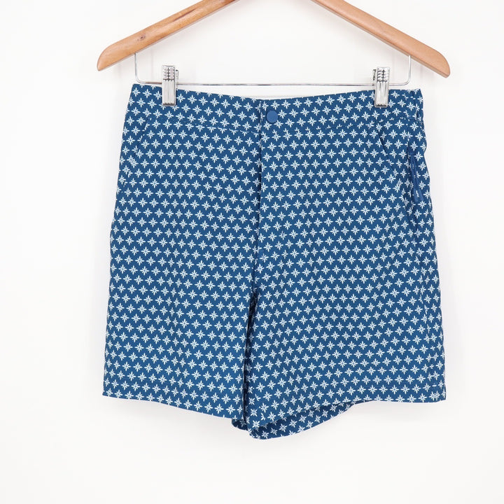 VRST Mens Resort Short 6" Deep Denim Print Blue Floral Stretch Size S