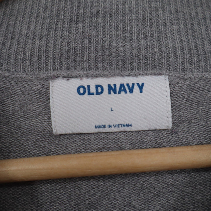 Old Navy Mens Large Gray Mock Neck Long Sleeve Cotton Viscose Knit Sweater