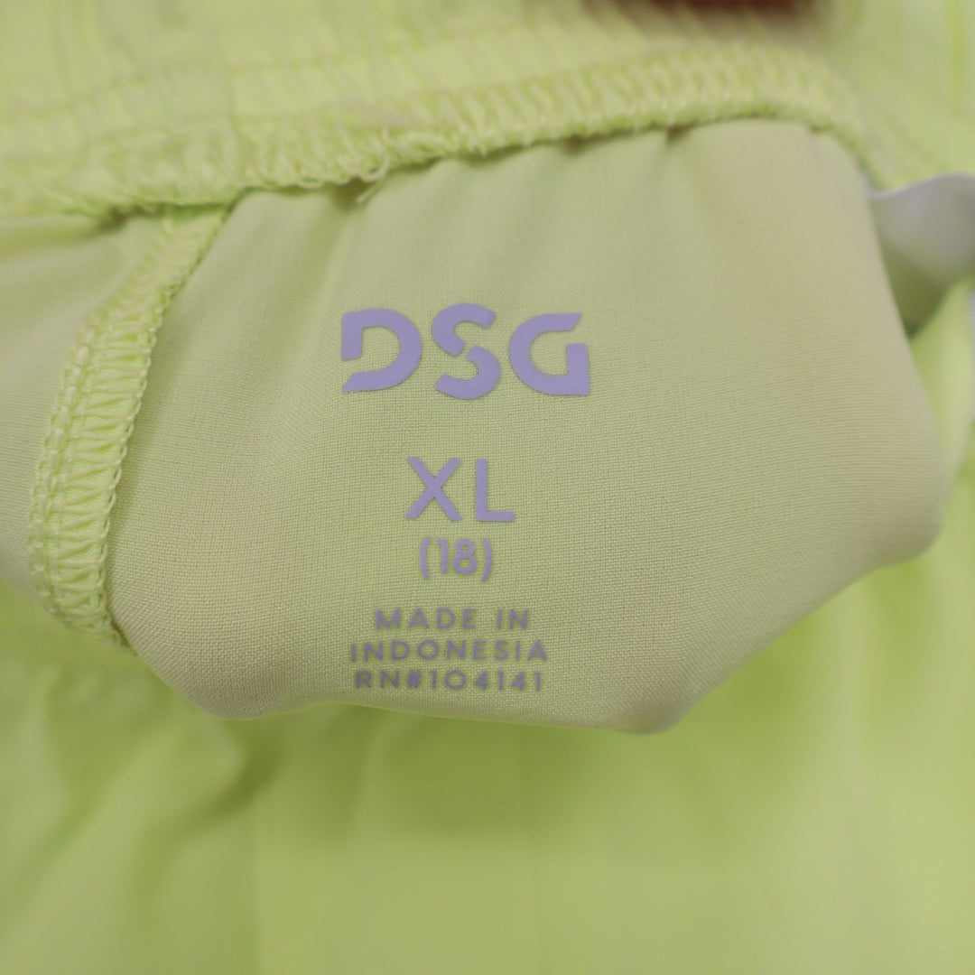 DSG Boys Agility Short XL 18 Light Lime Neon Yellow Moisture Wicking UV 50+ NEW
